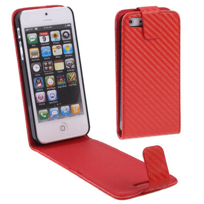 Carbon Fiber Texture Leather Case for iPhone 5 & 5s & SE & SE