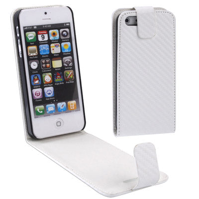 Carbon Fiber Texture Leather Case for iPhone 5 & 5s & SE & SE