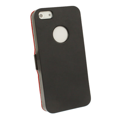 Litchi Texture Ultra-thin Flip Leather Case + Plastic Case for iPhone 5 & 5s & SE & SE (Red)