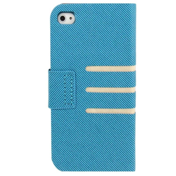 Twill Magnetic Clasp Flip Leather Case with Credit Slot for iPhone 5 & 5s & SE & SE