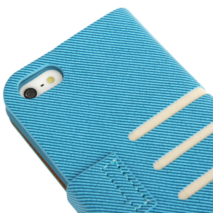 Twill Magnetic Clasp Flip Leather Case with Credit Slot for iPhone 5 & 5s & SE & SE