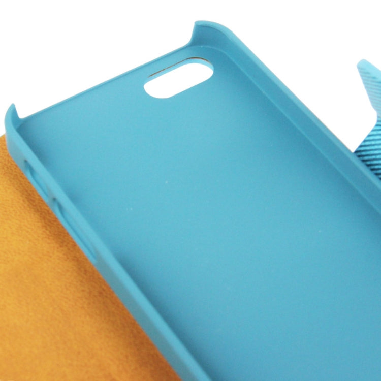 Twill Magnetic Clasp Flip Leather Case with Credit Slot for iPhone 5 & 5s & SE & SE