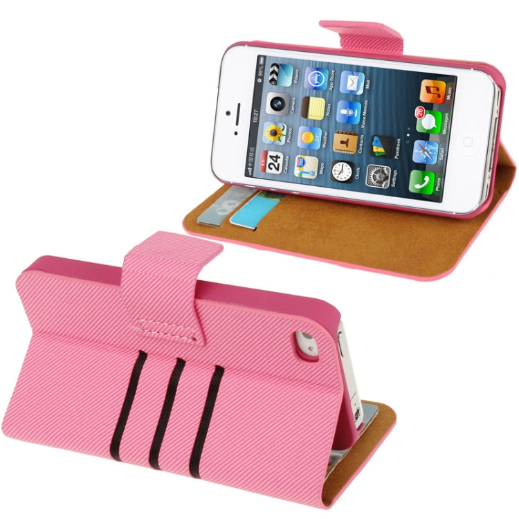 Twill Magnetic Clasp Flip Leather Case with Credit Slot for iPhone 5 & 5s & SE & SE