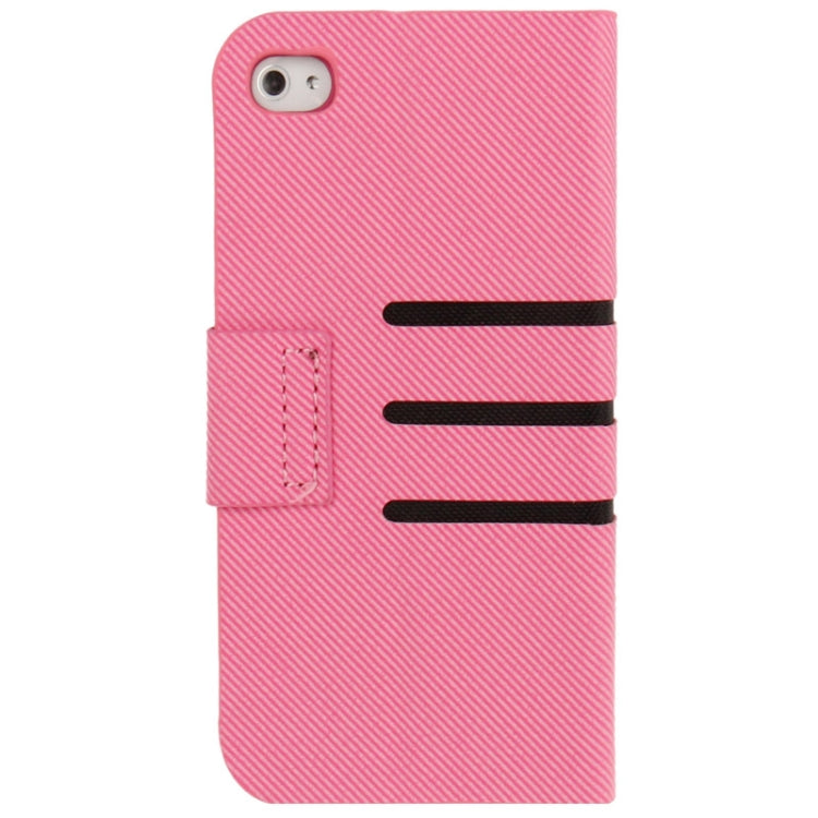 Twill Magnetic Clasp Flip Leather Case with Credit Slot for iPhone 5 & 5s & SE & SE