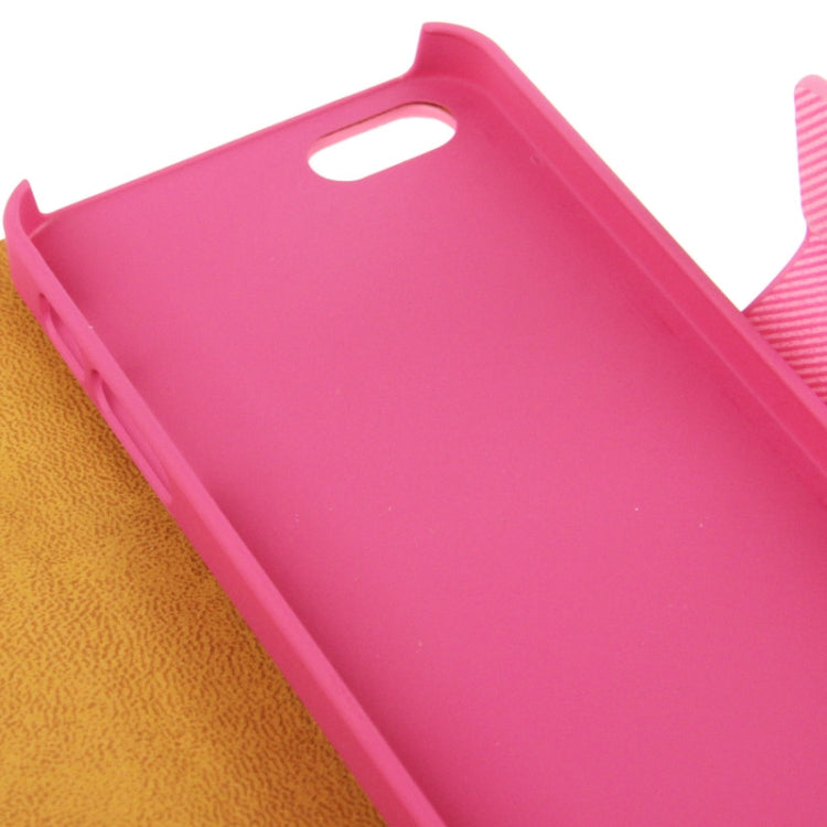 Twill Magnetic Clasp Flip Leather Case with Credit Slot for iPhone 5 & 5s & SE & SE
