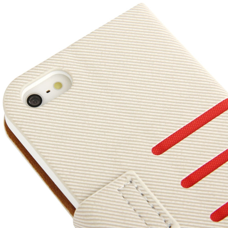 Twill Magnetic Clasp Flip Leather Case with Credit Slot for iPhone 5 & 5s & SE & SE