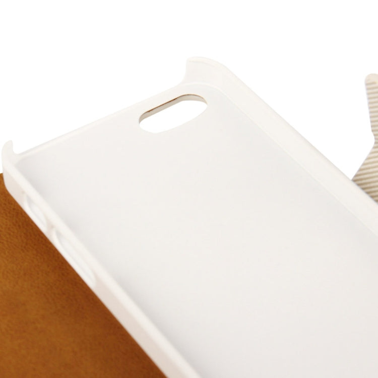 Twill Magnetic Clasp Flip Leather Case with Credit Slot for iPhone 5 & 5s & SE & SE