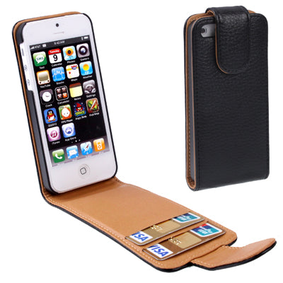 Litchi  Texture Leather Case with Credit Card Slots for iPhone 5