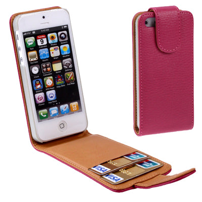 Litchi  Texture Leather Case with Credit Card Slots for iPhone 5