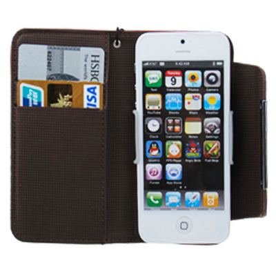 Litchi Texture Horizontal Flip Leather Case with Credit Card Slots for iPhone 5 & 5s & SE & SE