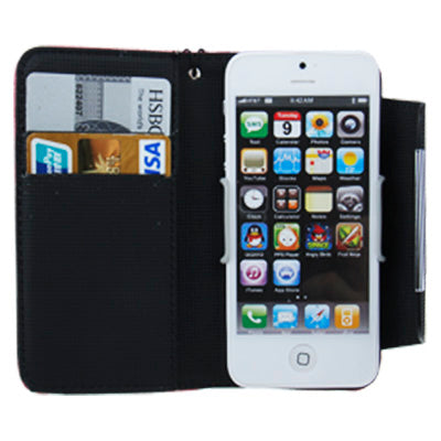 Litchi Texture Horizontal Flip Leather Case with Credit Card Slots for iPhone 5 & 5s & SE & SE