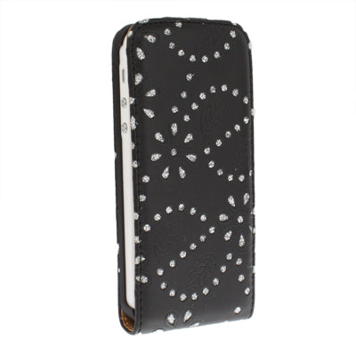 Diamond Flower Texture Up and Down Open Flip Leather Case for iPhone 5 & 5s & SE & SE