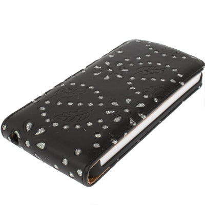Diamond Flower Texture Up and Down Open Flip Leather Case for iPhone 5 & 5s & SE & SE