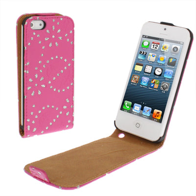 Diamond Flower Texture Up and Down Open Flip Leather Case for iPhone 5 & 5s & SE & SE