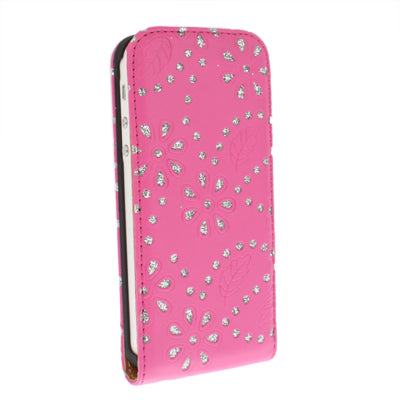 Diamond Flower Texture Up and Down Open Flip Leather Case for iPhone 5 & 5s & SE & SE