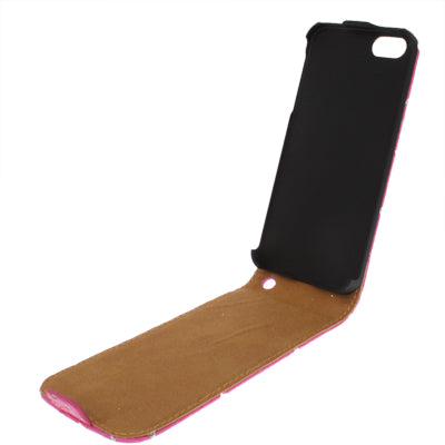 Diamond Flower Texture Up and Down Open Flip Leather Case for iPhone 5 & 5s & SE & SE