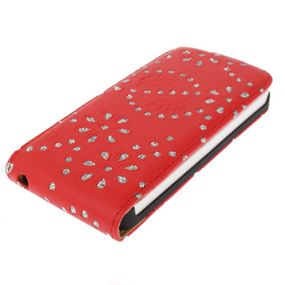 Diamond Flower Texture Up and Down Open Flip Leather Case for iPhone 5 & 5s & SE & SE