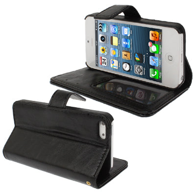 Flip Leather Case with Card Slots & Holder for iPhone 5 & 5s & SE & SE