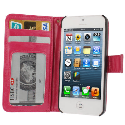 Flip Leather Case with Card Slots & Holder for iPhone 5 & 5s & SE & SE