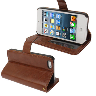 Flip Leather Case with Card Slots & Holder for iPhone 5 & 5s & SE & SE