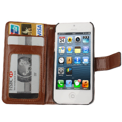Flip Leather Case with Card Slots & Holder for iPhone 5 & 5s & SE & SE