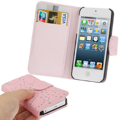 Diamond Flower Texture Flip Leather Case for iPhone 5 & 5s & SE & SE