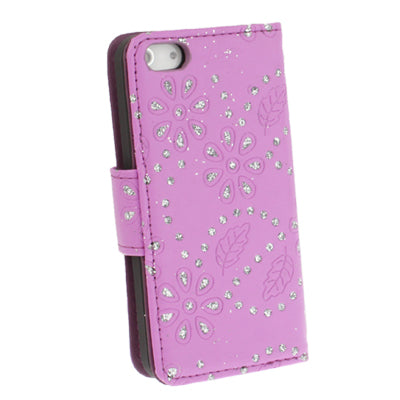Diamond Flower Texture Flip Leather Case for iPhone 5 & 5s & SE & SE