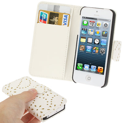 Diamond Flower Texture Flip Leather Case for iPhone 5 & 5s & SE & SE