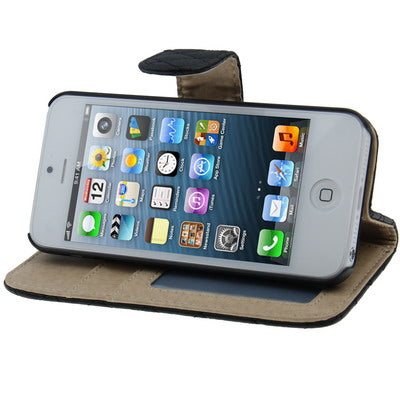 Horizontal Flip Soft Leather Case with Credit Card Slots & Holder for iPhone 5 & 5s & SE & SE