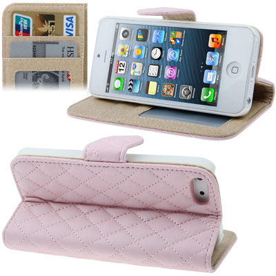 Horizontal Flip Soft Leather Case with Credit Card Slots & Holder for iPhone 5 & 5s & SE & SE