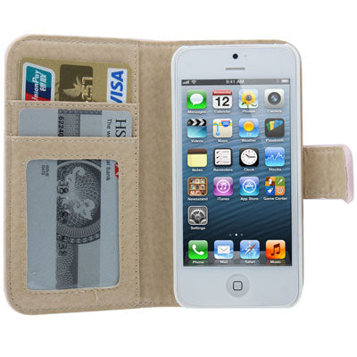 Horizontal Flip Soft Leather Case with Credit Card Slots & Holder for iPhone 5 & 5s & SE & SE