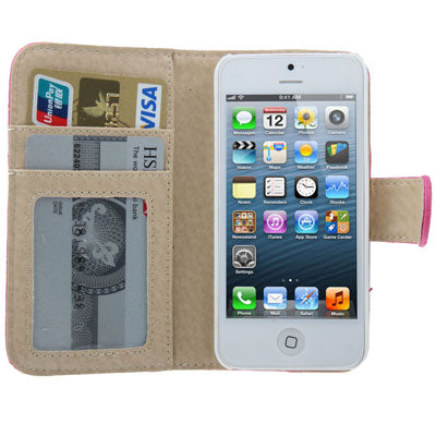 Horizontal Flip Soft Leather Case with Credit Card Slots & Holder for iPhone 5 & 5s & SE & SE
