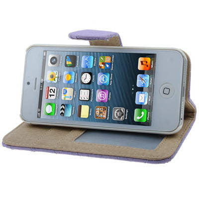 Horizontal Flip Soft Leather Case with Credit Card Slots & Holder for iPhone 5 & 5s & SE & SE