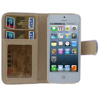 Horizontal Flip Soft Leather Case with Credit Card Slots & Holder for iPhone 5 & 5s & SE & SE