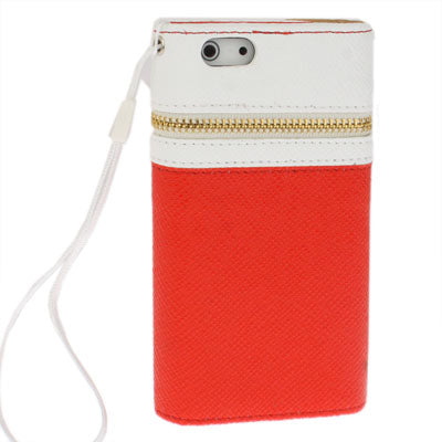 Zipper Double-open Style Leather Case with Credit Card Slot & Lanyard for iPhone 5 & 5s & SE & SE