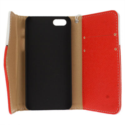 Zipper Double-open Style Leather Case with Credit Card Slot & Lanyard for iPhone 5 & 5s & SE & SE