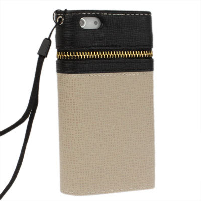 Zipper Double-open Style Leather Case with Credit Card Slot & Lanyard for iPhone 5 & 5s & SE & SE