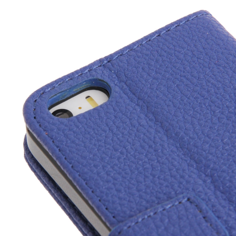 Litchi Texture PU Leather Case with Credit Card Slots & Holder for iPhone 5 & 5s & SE & SE