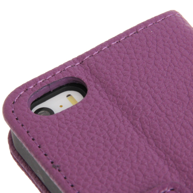 Litchi Texture PU Leather Case with Credit Card Slots & Holder for iPhone 5 & 5s & SE & SE
