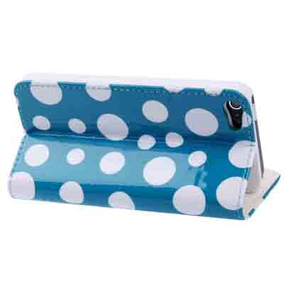 Dot Pattern Leather Case with Holder for iPhone 5