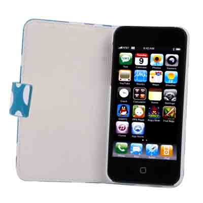 Dot Pattern Leather Case with Holder for iPhone 5