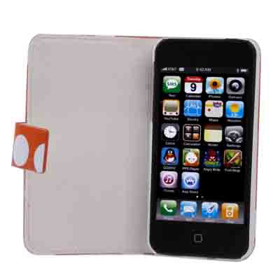 Dot Pattern Leather Case with Holder for iPhone 5
