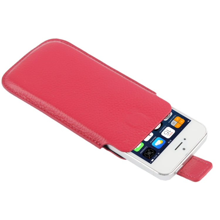 Litchi Texture Leather Case Pocket Pouch Sleeve Bag with Pull Up Tab for iPhone 5 & 5s & SE & SE & 5C