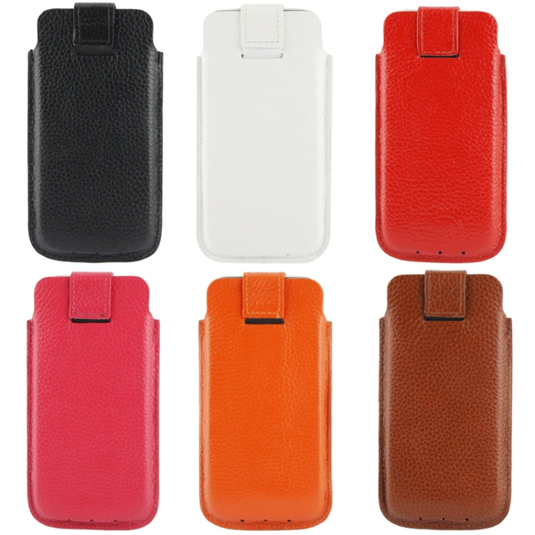 Litchi Texture Leather Case Pocket Pouch Sleeve Bag with Pull Up Tab for iPhone 5 & 5s & SE & SE & 5C