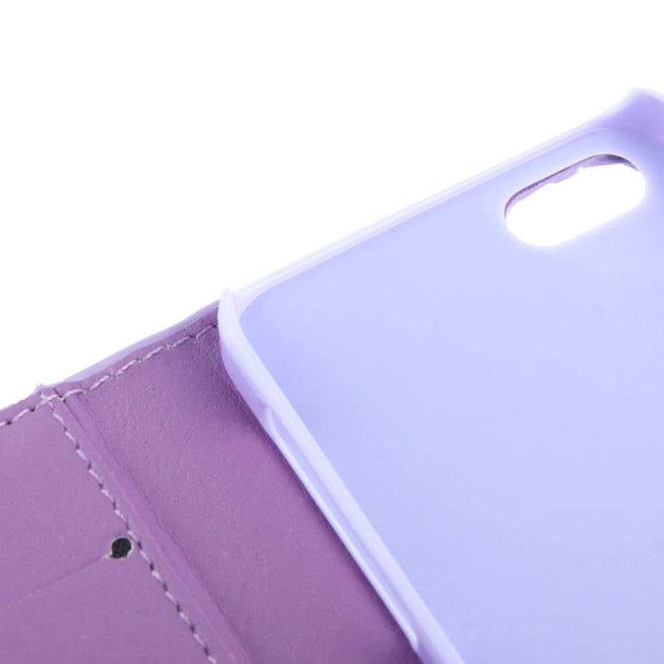 Rubbery Diamond Encrusted Horizontal Flip Leather Case with Credit Card Slots for iPhone 5 & 5s & SE & SE
