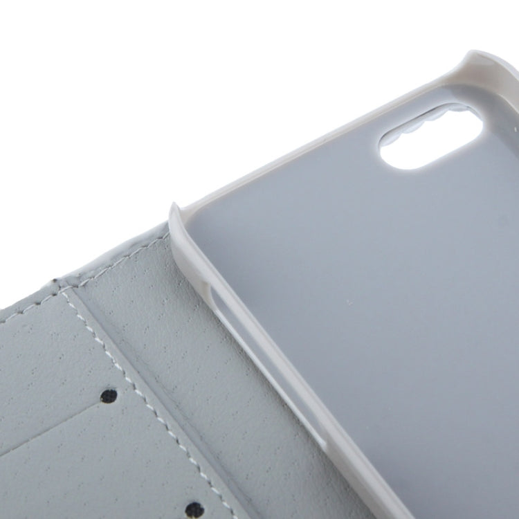 Rubbery Diamond Encrusted Horizontal Flip Leather Case with Credit Card Slots for iPhone 5 & 5s & SE & SE