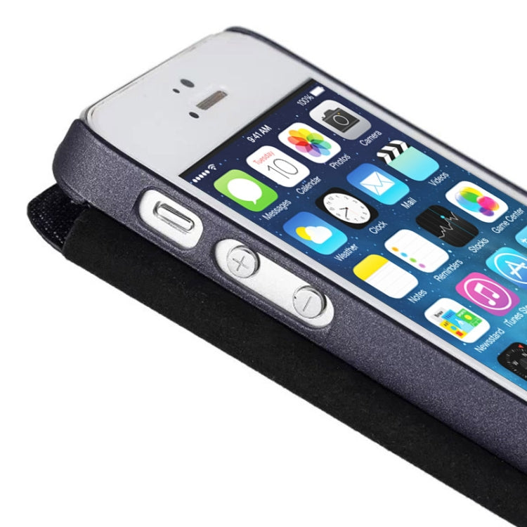 Jeans Style Horizontal Flip Leather Case with Credit Card Slots & Call Display ID for iPhone 5 & 5s & SE & SE