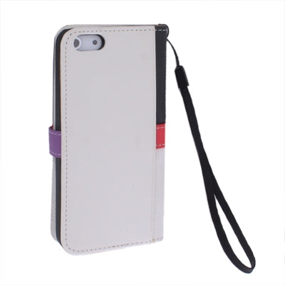 Plum Flower Button Flip Leather Wallet Case Cover with Credit Card Slot & Lanyard for iPhone 5 & 5s & SE