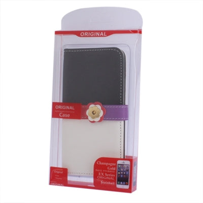 Plum Flower Button Flip Leather Wallet Case Cover with Credit Card Slot & Lanyard for iPhone 5 & 5s & SE