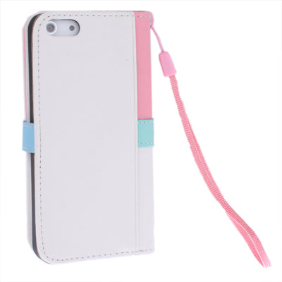 Plum Flower Button Flip Leather Wallet Case Cover with Credit Card Slot & Lanyard for iPhone 5 & 5s & SE
